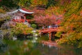 Daigo-ji temple with colorful maple trees in autumn, Kyoto Royalty Free Stock Photo