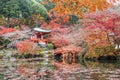 Daigoji temple with red maple trees in autumn season, Kyoto, Japan Royalty Free Stock Photo