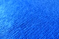 Daigonal view of blue handmade knit fabric