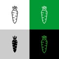 Daikon radish thin linear simple icon. Side view.