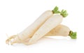 Daikon radishes isolated on white background Royalty Free Stock Photo