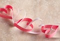 Dainty chain of red and white paper hearts Royalty Free Stock Photo