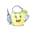 Daiquiri cocktail humble nurse mascot design with a syringe