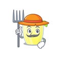 Daiquiri cocktail mascot design working as a Farmer wearing a hat