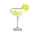 Daiquiri cocktail with rum, lime juice and sugar. A classic bar cocktail. Royalty Free Stock Photo