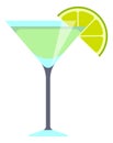 Daiquiri icon. Cocktail alcohol drink in glossy cartoon style