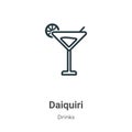 Daiquiri outline vector icon. Thin line black daiquiri icon, flat vector simple element illustration from editable drinks concept Royalty Free Stock Photo