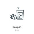 Daiquiri outline vector icon. Thin line black daiquiri icon, flat vector simple element illustration from editable drinks concept Royalty Free Stock Photo