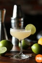 Daiquiri: A simple yet delightful blend of white rum, fresh lime juice, and simple syrup, shaken with ice. Royalty Free Stock Photo