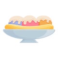 Dairy banana split icon cartoon vector. Cream food