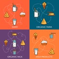 Dairy banners set with milk products Royalty Free Stock Photo