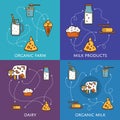 Dairy banners set with milk products Royalty Free Stock Photo