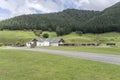 Dairy barn and cows paddock near Canvaston, Marlborough, New Zealand Royalty Free Stock Photo