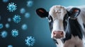 Dairy Cow with bird flu virus concept. Generative AI Royalty Free Stock Photo
