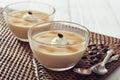 Dairy dessert with coffe flavor