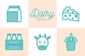 Isolated 10 dairy dou color style icon set vector design