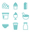 Isolated dairy dou color style icon set vector design