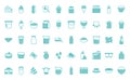 Isolated dairy dou color style icon set vector design