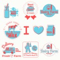 Dairy farm badges vintage style Royalty Free Stock Photo