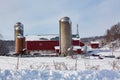 Dairy farm in fresh snow Royalty Free Stock Photo