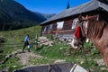 Dairy farm in the Ukrainian Carpathians