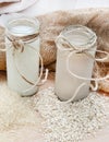 dairy free milk alternative, rice and oat milk Royalty Free Stock Photo