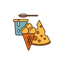 Dairy icon in line style design