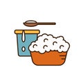 Dairy icon in line style design