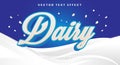 Dairy milk 3d editable text effect Royalty Free Stock Photo