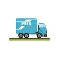 Dairy milk delivery service truck vector Illustration on a white background Royalty Free Stock Photo