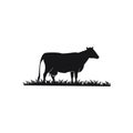 Dairy milk and grass vector logo simple