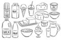 Dairy product icons