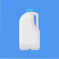 Dairy product in plastic packaging, gallon of milk vector Illustration in flat style