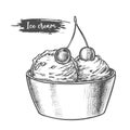 Dairy product sketch ice cream dessert in bowl