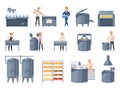 Dairy Production Cartoon Icons Set