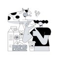 Dairy products abstract concept vector illustration.