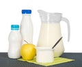 Dairy products and apple Royalty Free Stock Photo