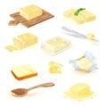 Cartoon set of butter Royalty Free Stock Photo