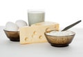 Dairy products and eggs isolated