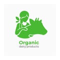 Dairy products icon. Label for milk farm company, bio market