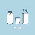 Dairy products icon - milk package, bottle of milk