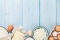 Dairy products. Milk, cheese, egg, curd cheese and butter Royalty Free Stock Photo