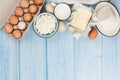 Dairy products. Milk, cheese, egg, curd cheese and butter Royalty Free Stock Photo