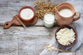 Dairy products: milk, cottage cheese, sour cream