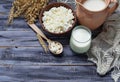 Dairy products: milk, cottage cheese, sour cream