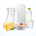Dairy Products Realistic Composition Royalty Free Stock Photo