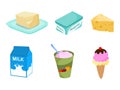 Dairy products.Vector illustration of Dairy products.