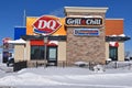 Dairy Queen logo after a snowstorm