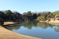 Daisensui Pond in Rikugien Garden, Tokyo, Japan Royalty Free Stock Photo