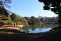 Daisensui Pond in Rikugien Garden, Tokyo, Japan Royalty Free Stock Photo